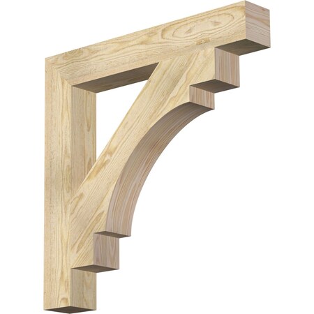 Ekena Millwork Merced Block Rough Sawn Bracket, Douglas Fir, 4"W x 28"D x 28"H BKT04X28X28MRC05RDF